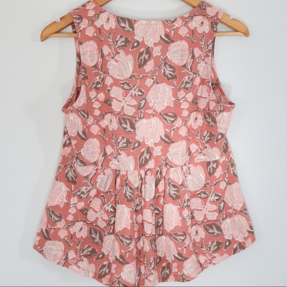 Lucky Brand knot front peplum cotton top - Picture 4 of 5